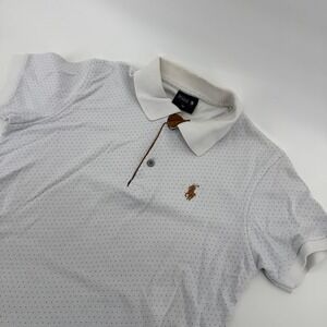 Polo Ralph Lauren Women's White Polka Dot Short Sleeve Polo Shirt Size M